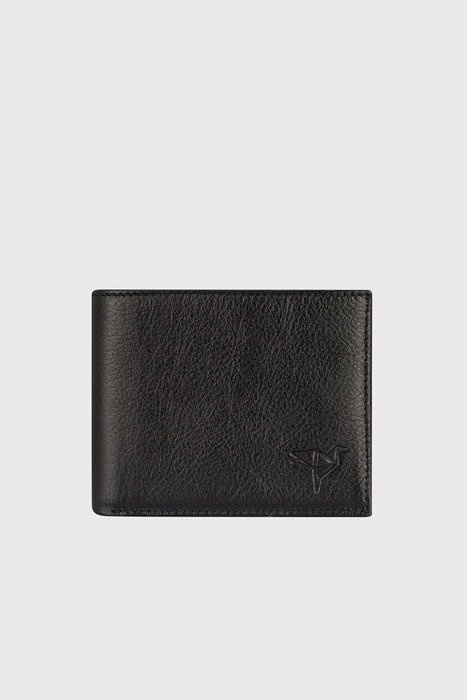 Zoozie Bags Cartera para Hombre Negra, Piel Auténtica, 11x2x8.5 cm